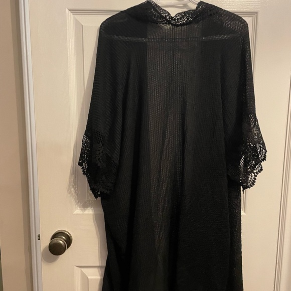 Eclipse Black Lace Edged Kimono, NWT - Picture 6 of 10
